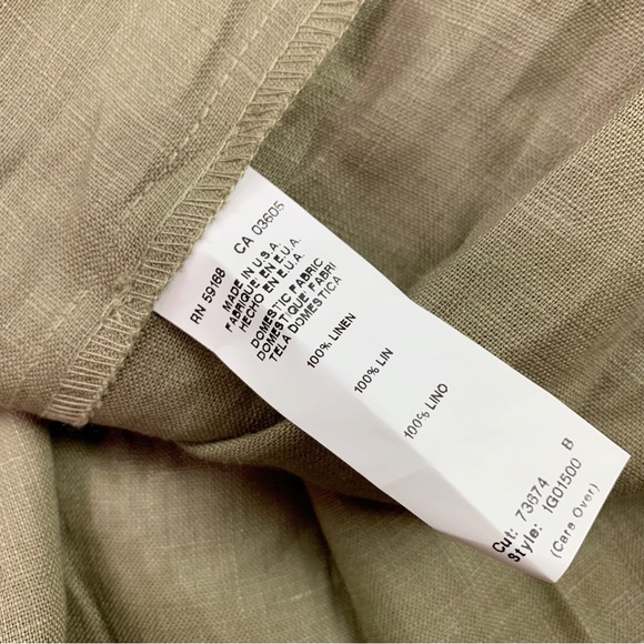 R.G.Kane Stella linen mini dress in olive green ruffle hem Made in USA - Picture 8 of 12